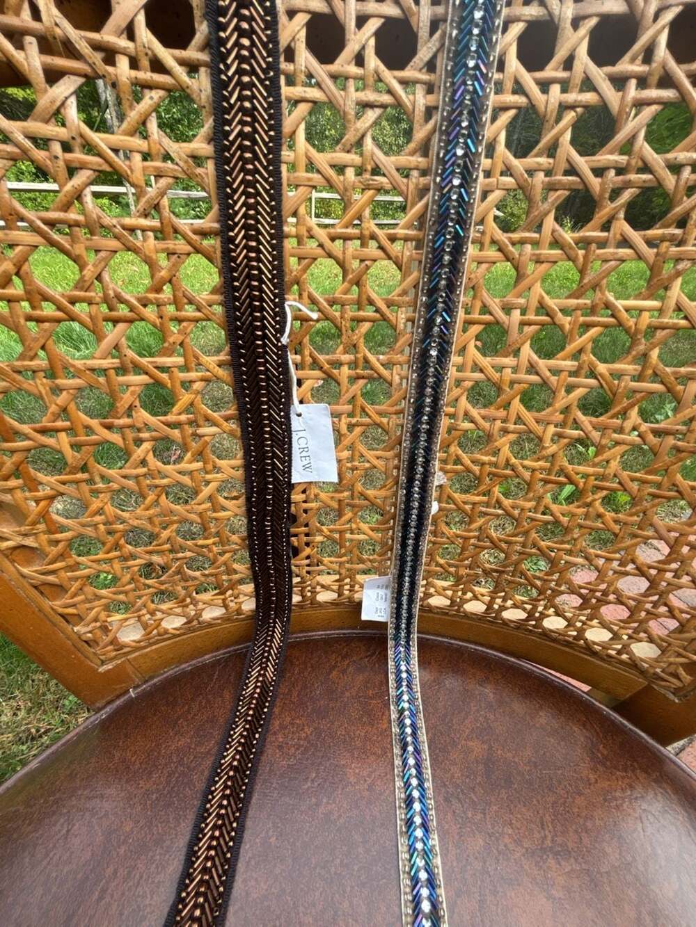 2 J. Crew Beaded Sash Belts Onesize
